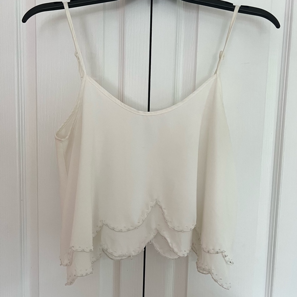 TCEC White Cropped Blouse